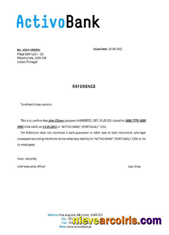 Portugal Activobank closure reference